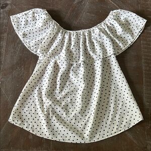 Le Lis White and Black Polka Dot Blouse